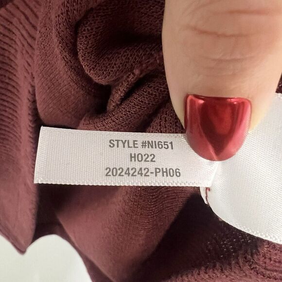 MADEWELL Ribbed Bodycon Mini Dress Large Red Knit Long Sleeve NI651 NEW - Picture 8 of 8